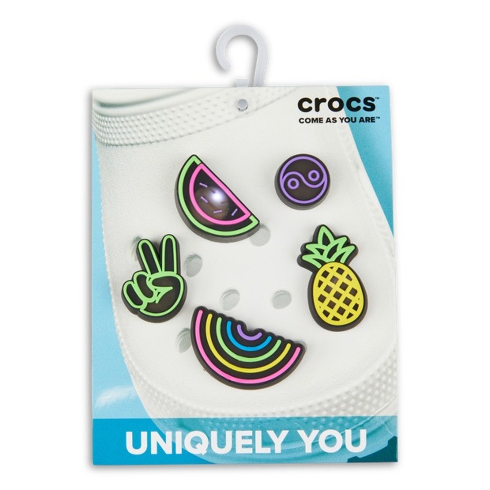 Crocs Jibbitz Shoe Charms Unisex OS Multi Lights Up Fun Miscellaneous 5 Pack